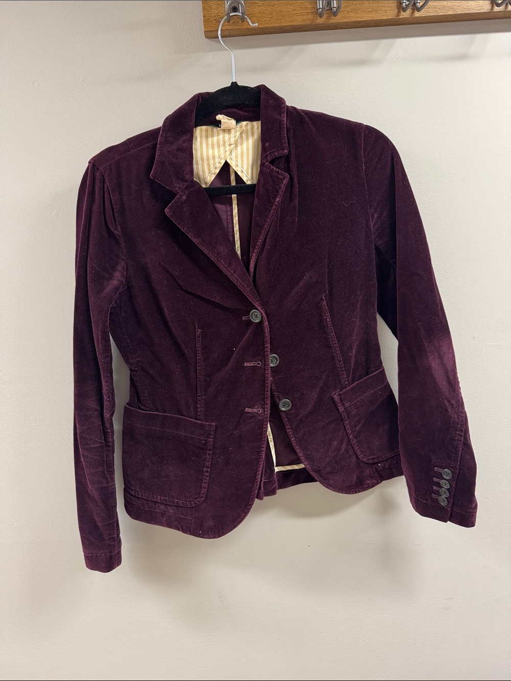JCrew Velvet Blazer Jacket - Deep Plum